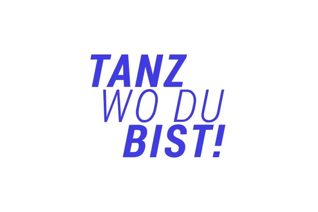 Logo in blauer Schrift von Tanz wo du bist