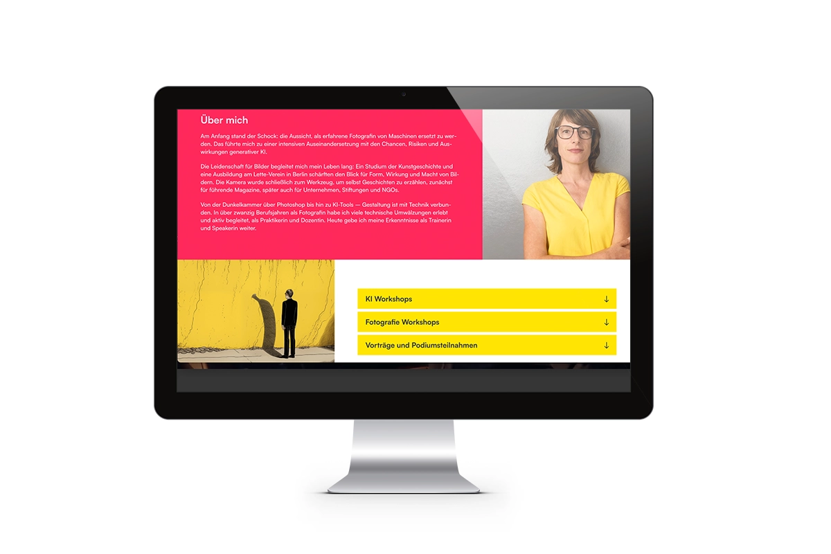 Desktopansicht der Webseite von AI image Guide